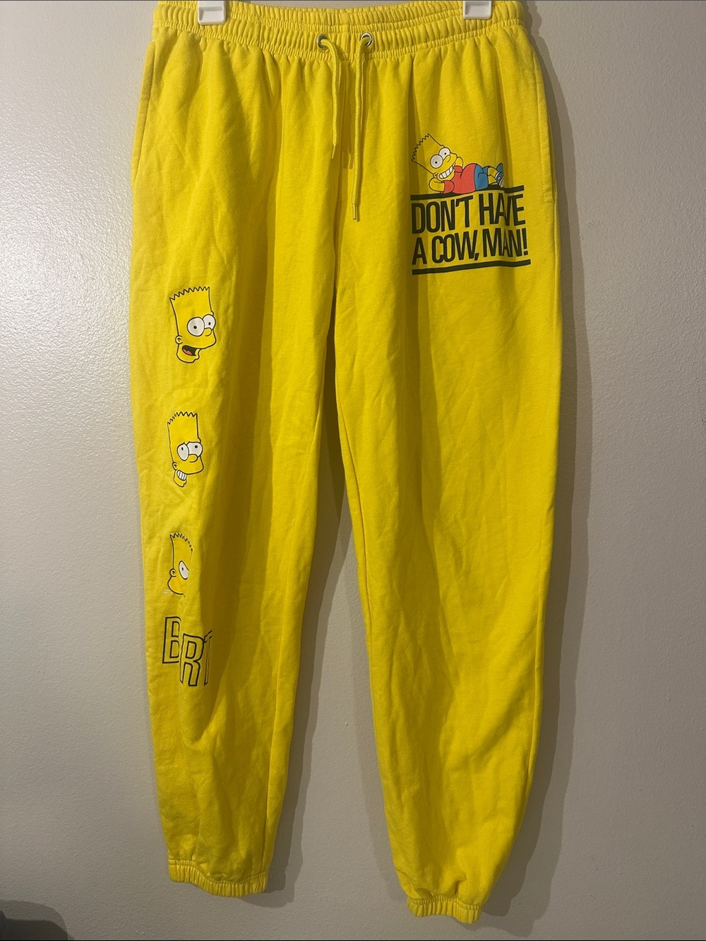 The simpsons Yellow Bart Simpson sweatpants with Bart Simpson graphics Sz M